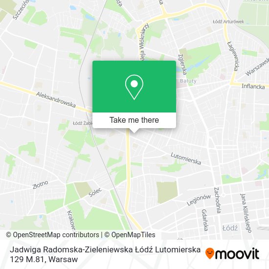 Jadwiga Radomska-Zieleniewska Łódź Lutomierska 129 M.81 map