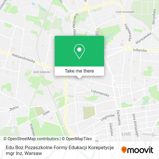 Edu Boz Pozaszkolne Formy Edukacji Korepetycje mgr Inz map