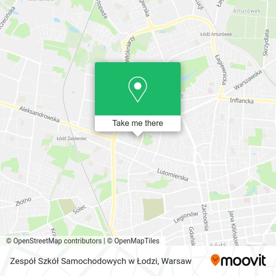 Zespół Szkół Samochodowych w Łodzi map