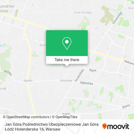 Jan Góra Pośrednictwo Ubezpieczeniowe Jan Góra Łódź Holenderska 16 map