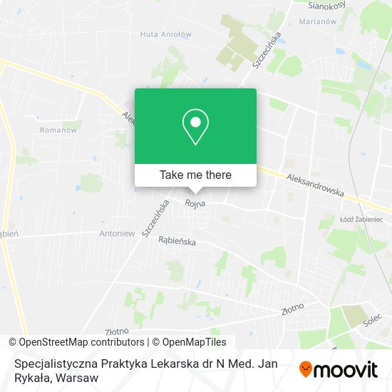 Specjalistyczna Praktyka Lekarska dr N Med. Jan Rykała map