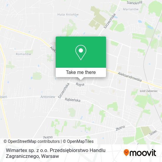 Wimartex sp. z o.o. Przedsiębiorstwo Handlu Zagranicznego map