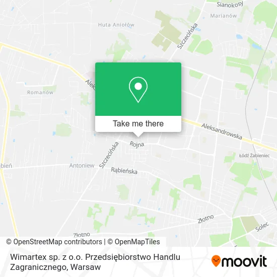 Карта Wimartex sp. z o.o. Przedsiębiorstwo Handlu Zagranicznego