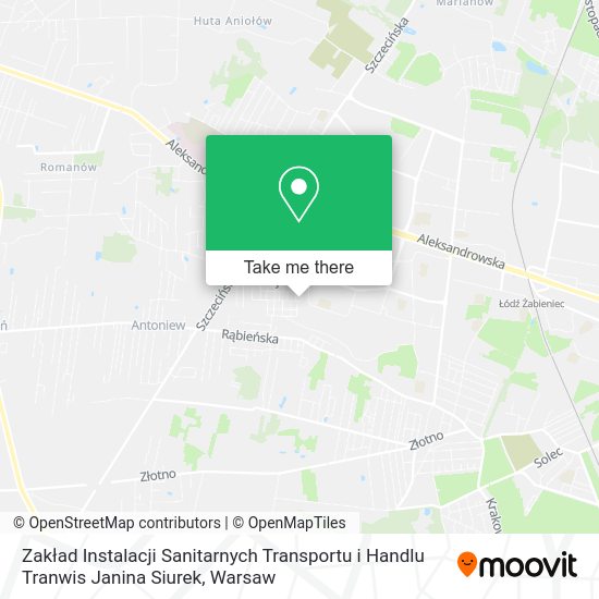 Карта Zakład Instalacji Sanitarnych Transportu i Handlu Tranwis Janina Siurek