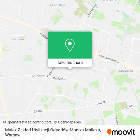 Malex Zakład Utylizacji Odpadów Monika Malicka map