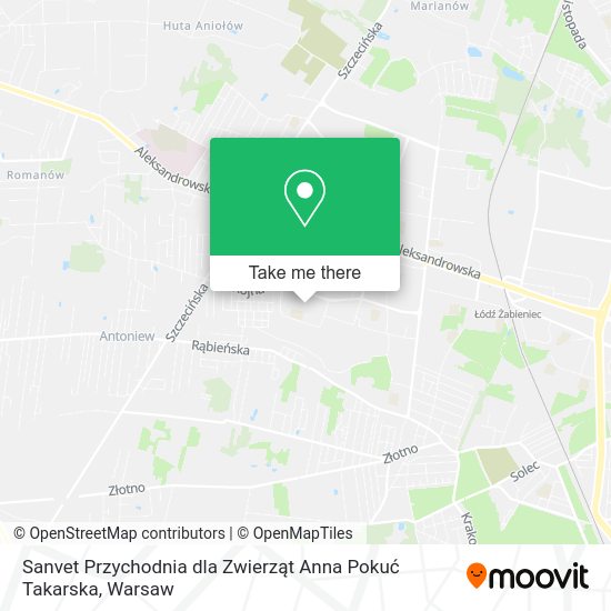 Sanvet Przychodnia dla Zwierząt Anna Pokuć Takarska map