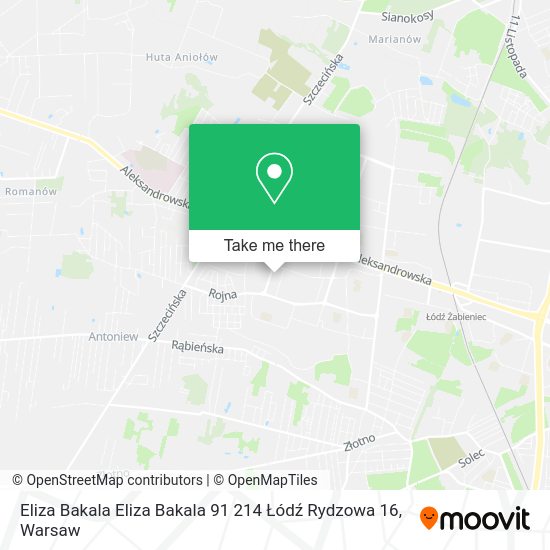 Eliza Bakala Eliza Bakala 91 214 Łódź Rydzowa 16 map