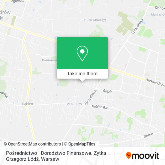 Pośrednictwo i Doradztwo Finansowe. Zytka Grzegorz Łódź map