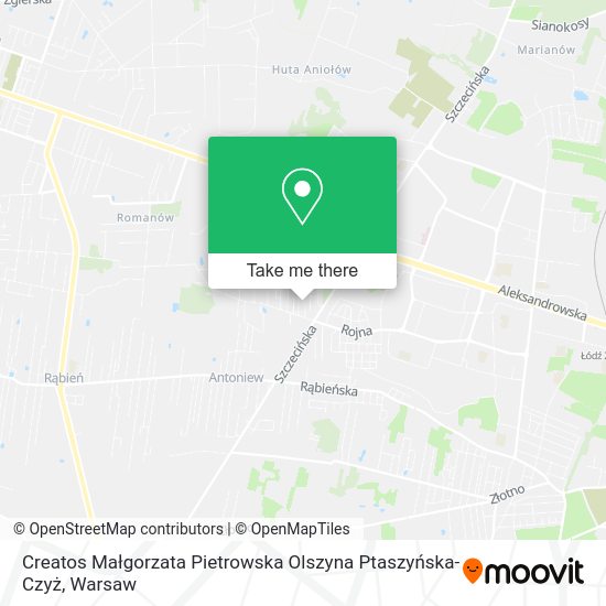 Creatos Małgorzata Pietrowska Olszyna Ptaszyńska-Czyż map