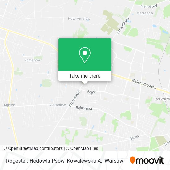 Rogester. Hodowla Psów. Kowalewska A. map