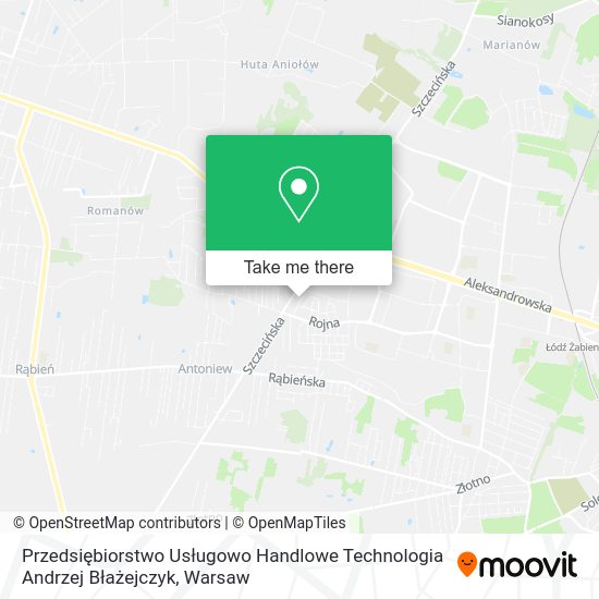 Przedsiębiorstwo Usługowo Handlowe Technologia Andrzej Błażejczyk map