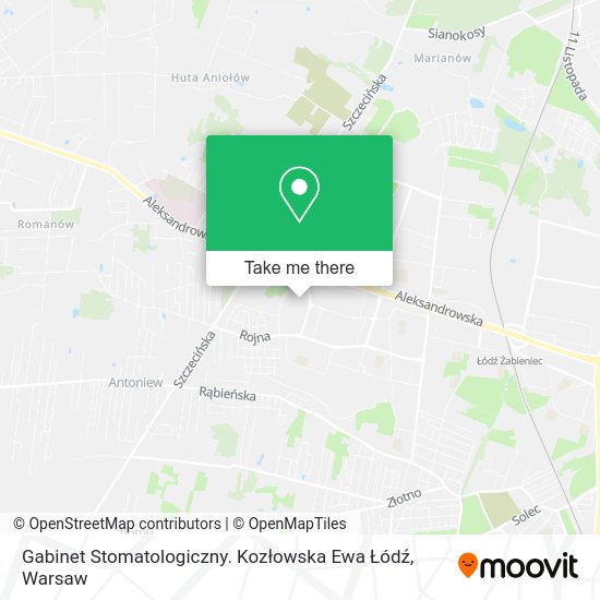 Gabinet Stomatologiczny. Kozłowska Ewa Łódź map