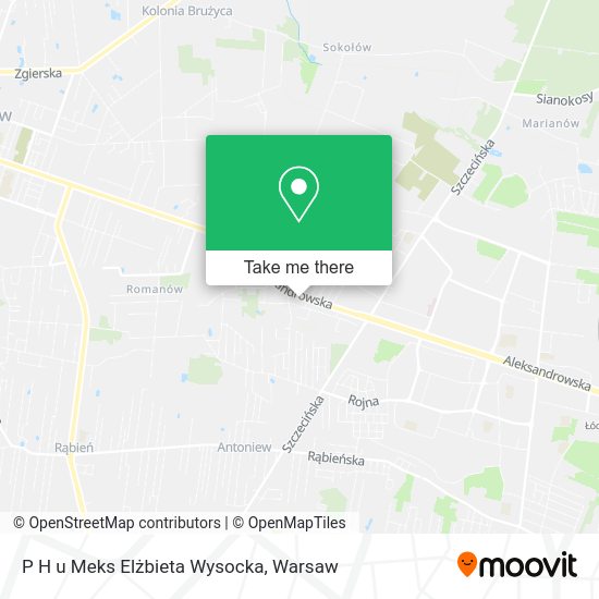 P H u Meks Elżbieta Wysocka map