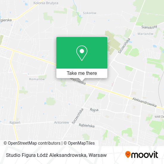 Studio Figura Łódź Aleksandrowska map