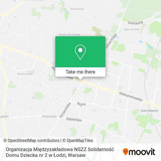 Organizacja Międzyzakładowa NSZZ Solidarność Domu Dziecka nr 2 w Łodzi map