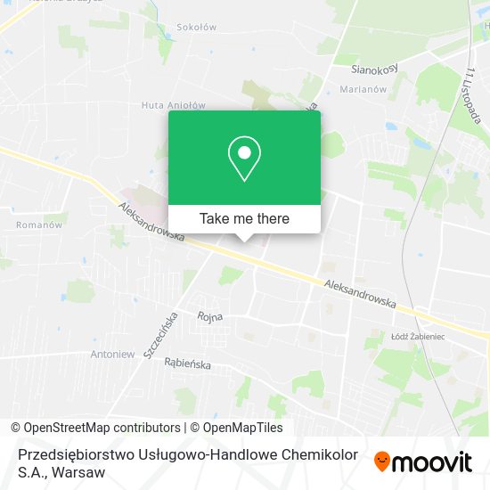 Карта Przedsiębiorstwo Usługowo-Handlowe Chemikolor S.A.