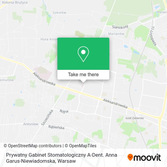 Prywatny Gabinet Stomatologiczny A-Dent. Anna Garus-Niewiadomska map