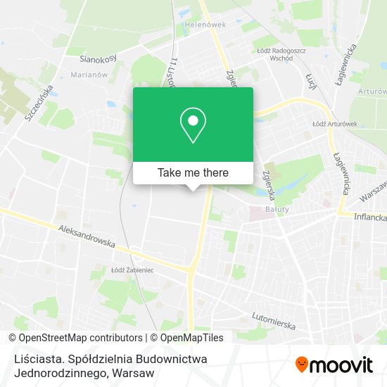 Liściasta. Spółdzielnia Budownictwa Jednorodzinnego map