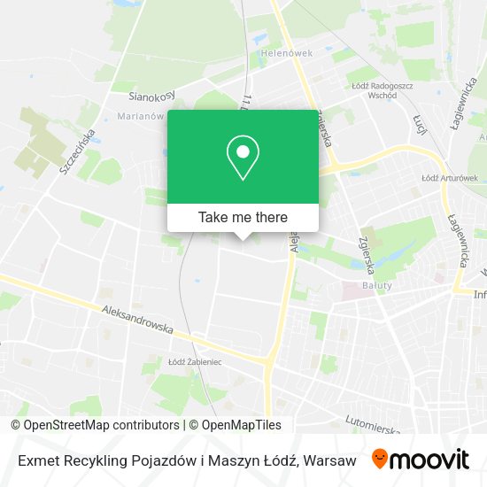 Exmet Recykling Pojazdów i Maszyn Łódź map