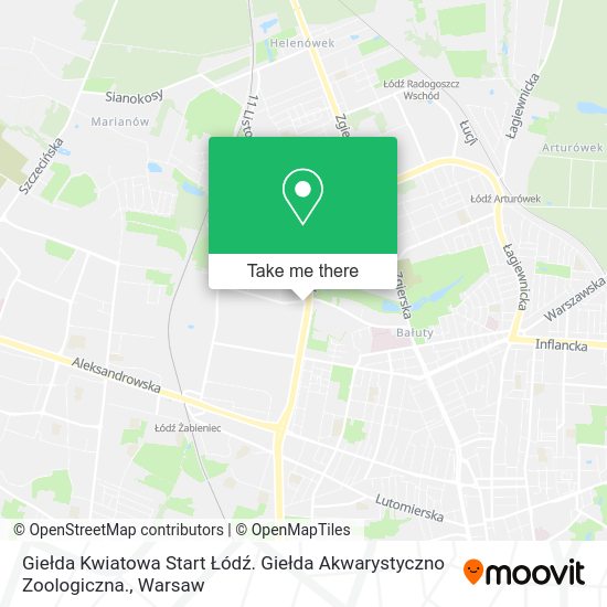 Giełda Kwiatowa Start Łódź. Giełda Akwarystyczno Zoologiczna. map