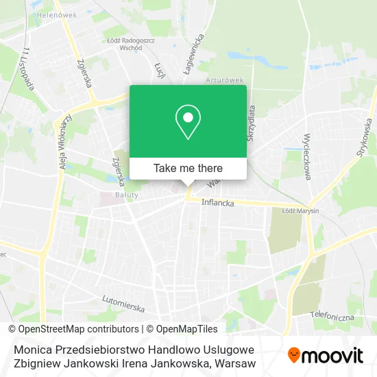 Карта Monica Przedsiebiorstwo Handlowo Uslugowe Zbigniew Jankowski Irena Jankowska