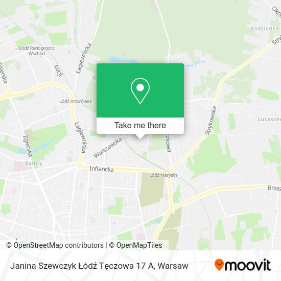 Janina Szewczyk Łódź Tęczowa 17 A map