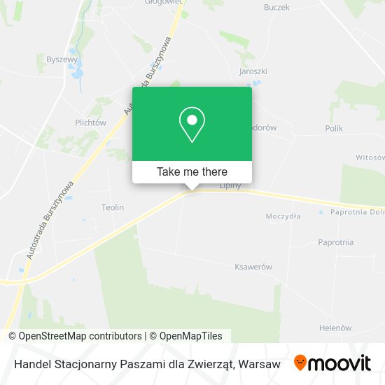 Handel Stacjonarny Paszami dla Zwierząt map