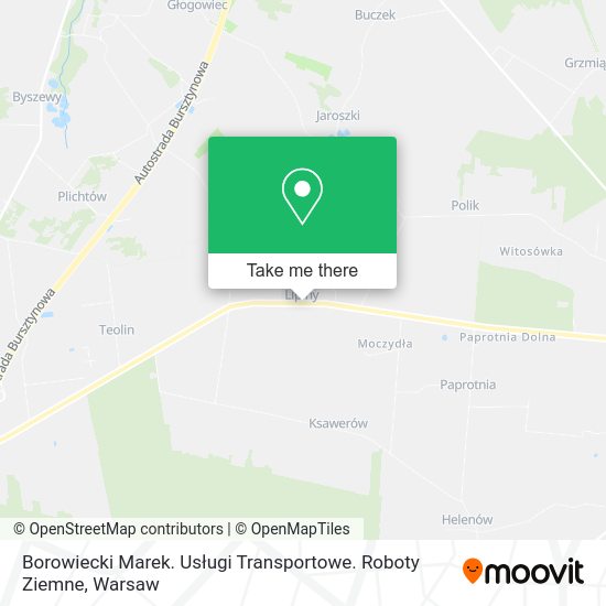 Borowiecki Marek. Usługi Transportowe. Roboty Ziemne map