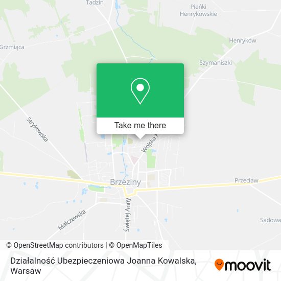 Działalność Ubezpieczeniowa Joanna Kowalska map