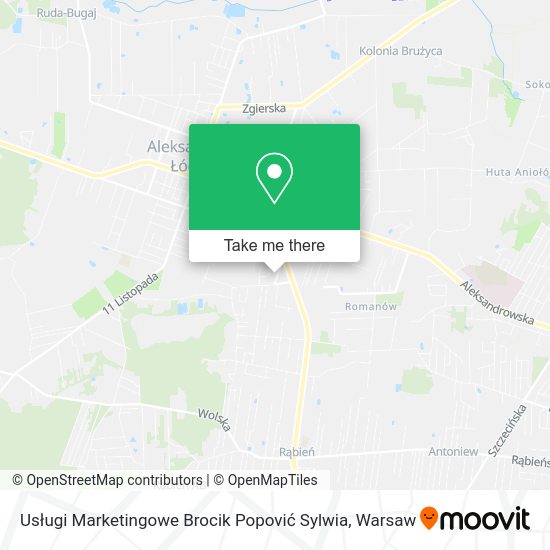 Usługi Marketingowe Brocik Popović Sylwia map