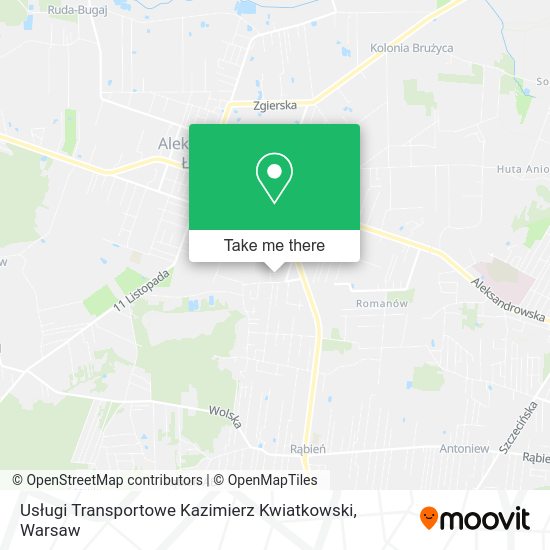 Usługi Transportowe Kazimierz Kwiatkowski map