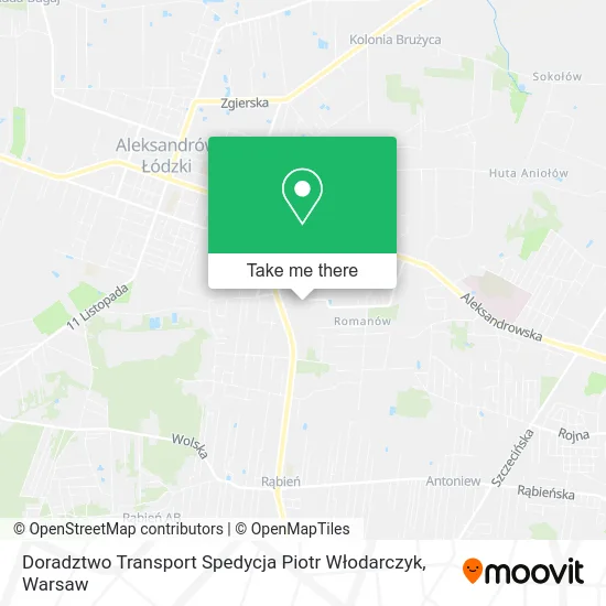 Карта Doradztwo Transport Spedycja Piotr Włodarczyk