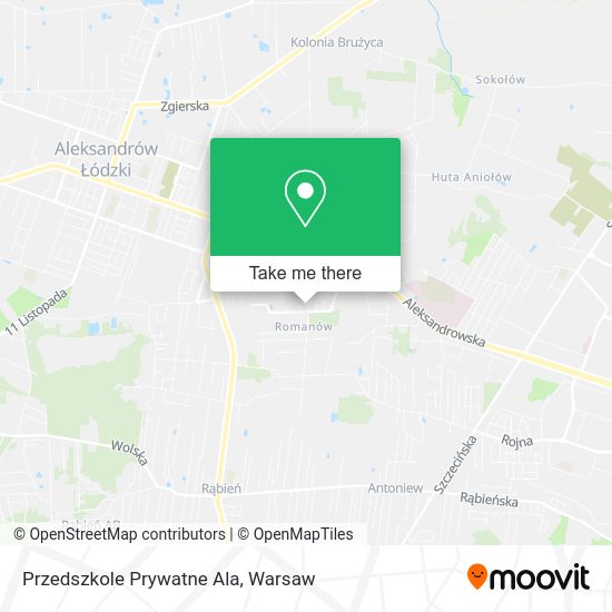 Przedszkole Prywatne Ala map