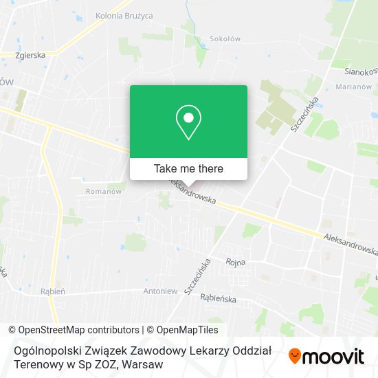 Ogólnopolski Związek Zawodowy Lekarzy Oddział Terenowy w Sp ZOZ map