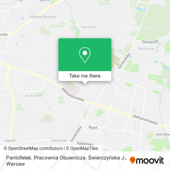 Pantofelek. Pracownia Obuwnicza. Świerczyńska J. map