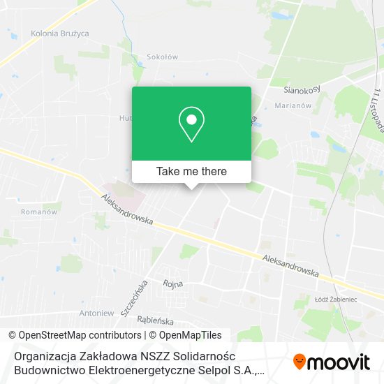 Organizacja Zakładowa NSZZ Solidarnośc Budownictwo Elektroenergetyczne Selpol S.A. map