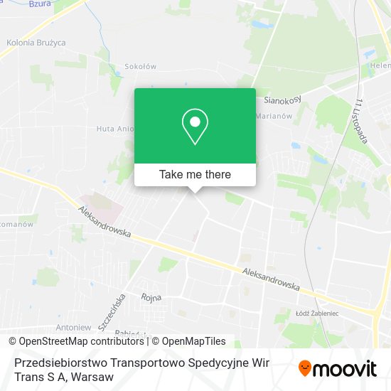 Przedsiebiorstwo Transportowo Spedycyjne Wir Trans S A map