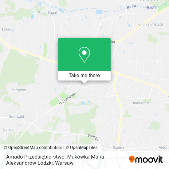 Amado Przedsiębiorstwo. Makówka Maria Aleksandrów Łódzki map