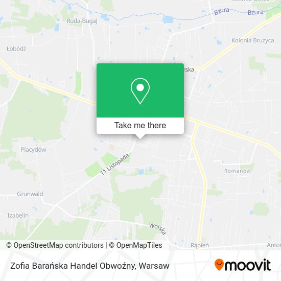 Zofia Barańska Handel Obwoźny map