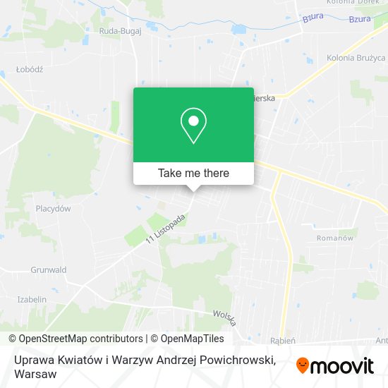 Uprawa Kwiatów i Warzyw Andrzej Powichrowski map