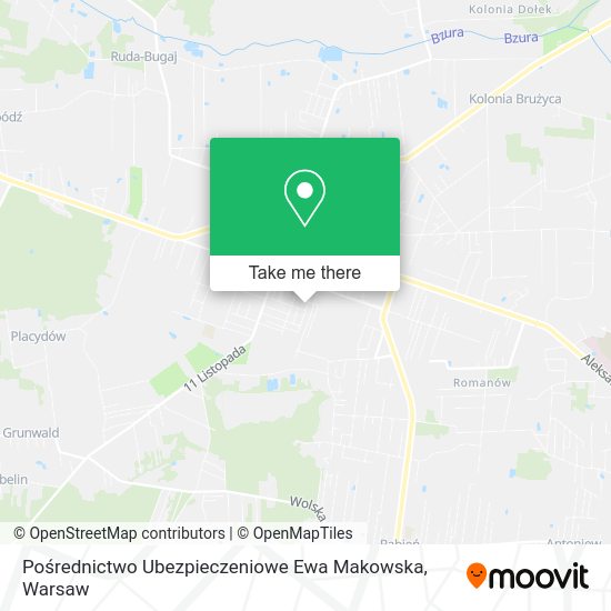 Pośrednictwo Ubezpieczeniowe Ewa Makowska map