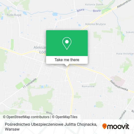 Pośrednictwo Ubezpieczeniowe Julitta Chojnacka map