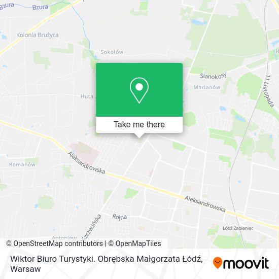 Wiktor Biuro Turystyki. Obrębska Małgorzata Łódź map