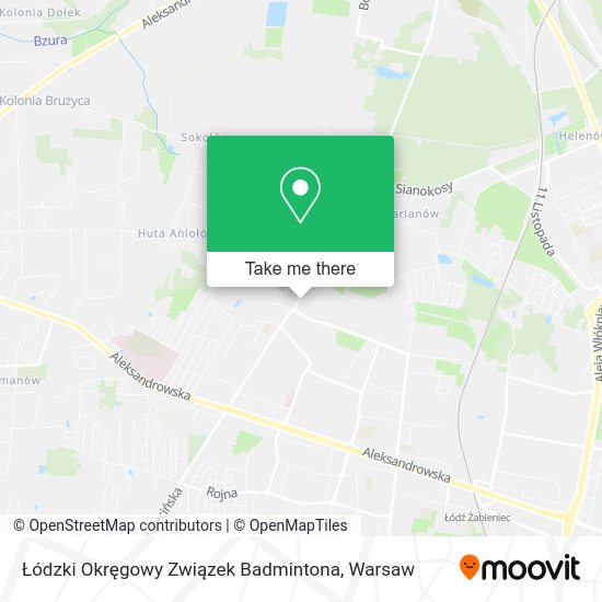 Łódzki Okręgowy Związek Badmintona map