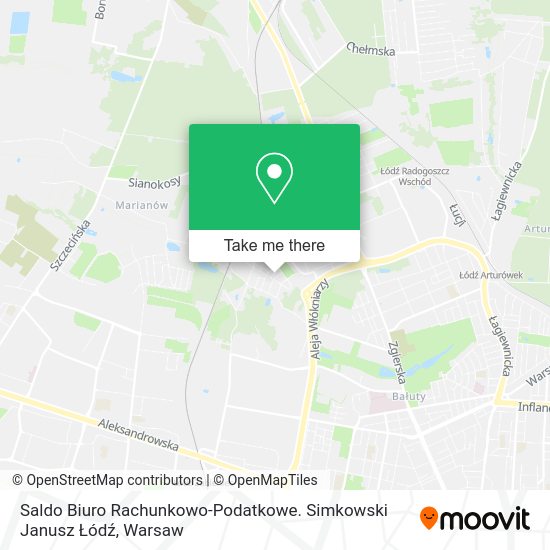 Saldo Biuro Rachunkowo-Podatkowe. Simkowski Janusz Łódź map