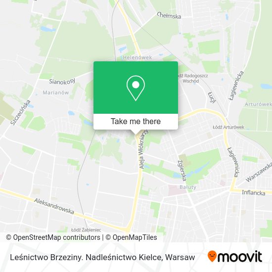 Leśnictwo Brzeziny. Nadleśnictwo Kielce map