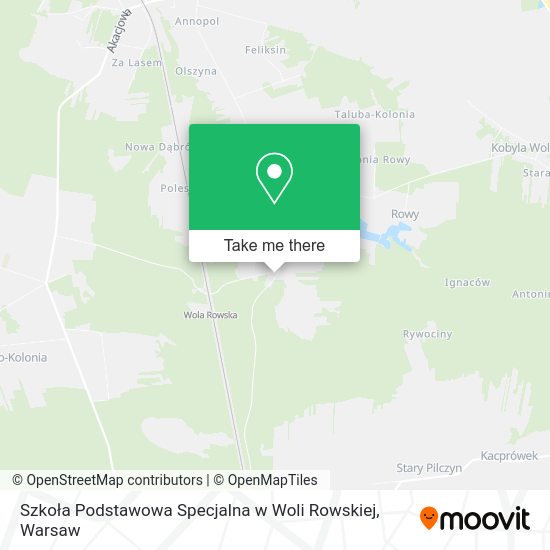 Szkoła Podstawowa Specjalna w Woli Rowskiej map