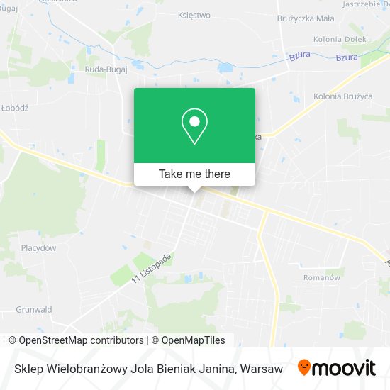 Sklep Wielobranżowy Jola Bieniak Janina map