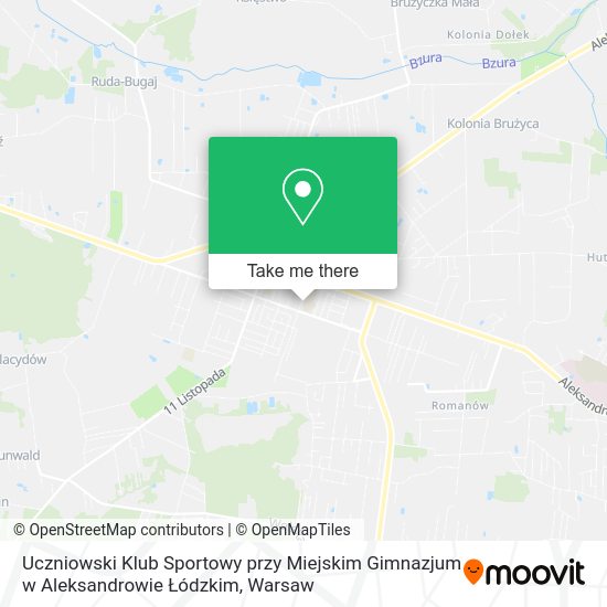 Uczniowski Klub Sportowy przy Miejskim Gimnazjum w Aleksandrowie Łódzkim map