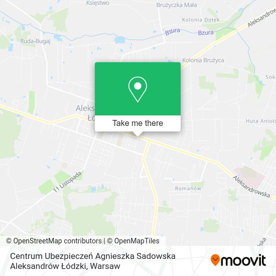 Centrum Ubezpieczeń Agnieszka Sadowska Aleksandrów Łódzki map